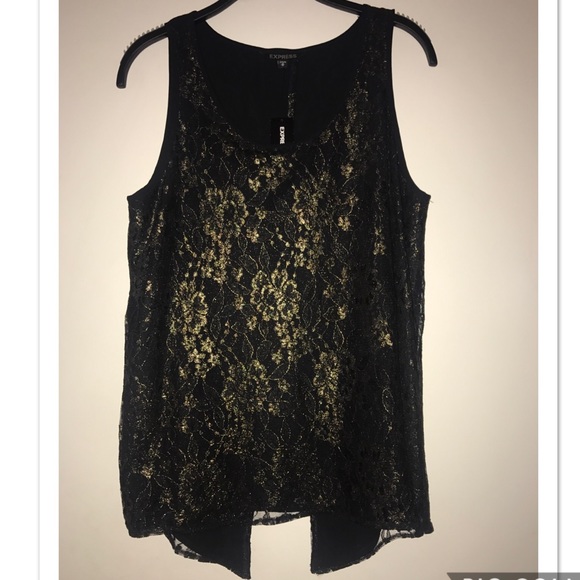 Express Lace Split Back Tank - Picture 1 of 2